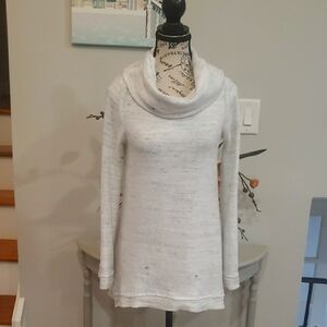 Anthropologie Women's White Cowl Neck Sweater